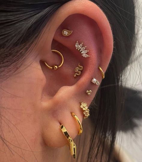 Amy on Instagram: "Fresh contraconch with 14k small crown Marquise ✨✨" Contraconch Piercings, Ear Stacks, Jewelry Ideas To Make, Small Crown, Beaded Jewelry Ideas, Ear Stack, Conch Piercing, Ear Candy, Piercing Ideas