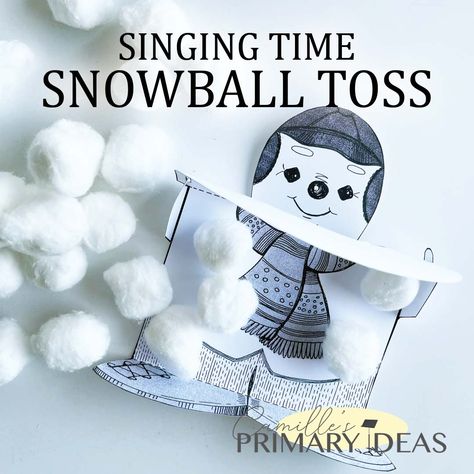 Winter Singing Time Ideas, Christmas Singing Time Primary, Christmas Singing Time, Singing Time Ideas Primary, Primary Singing Time Ideas, Snowball Toss, Cotton Ball Crafts, Basket Toss, Singing Time Ideas