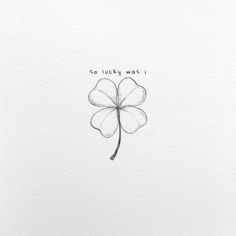 Four Leaf Clover Infinity Tattoo, March Symbols Tattoo, Irish Clover Drawing, Cute 4 Leaf Clover Tattoos, March 17 Tattoo, Shamrock Tattoo With Names, Cute Four Leaf Clover Drawing, Irish Tattoos Fine Line, Black Four Leaf Clover Tattoo