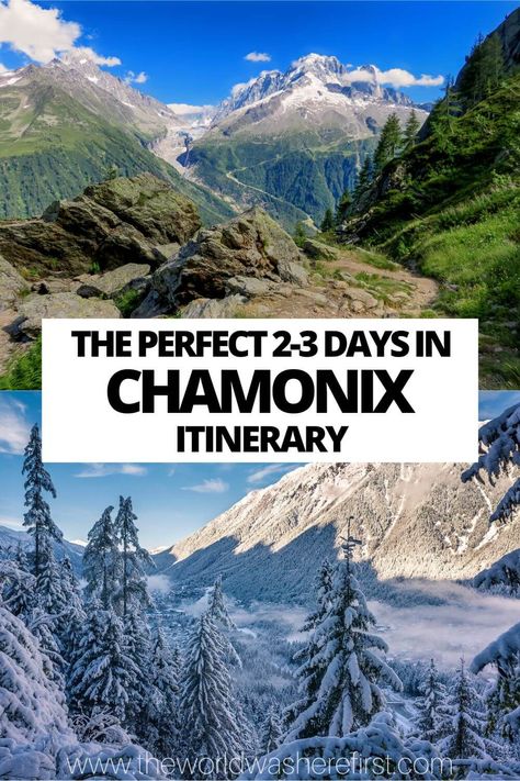 This Chamonix itinerary will help you plan the perfect trip to this gorgeous French town in the foothills of Mont Blanc. Perfect for hiking in the summer or skiing in the winter, there is no bad time to visit Chamonix. France Winter, French Town, Winter Hike, Bad Time, One Day Trip, Ski Trip, Ireland Travel, In The Winter, Travel Dreams