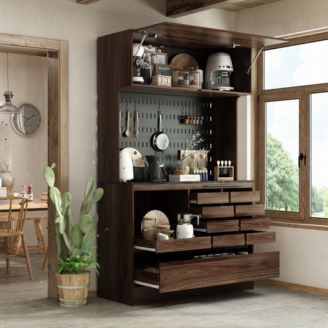 This multifunctional modular kitchen cabinet is specially designed for everyone. Kitchen Without Upper Cabinets, Kitchen Set Cabinet, Kitchen Hutch, Pantry Storage Cabinet, Kitchen Pantry Storage, Kitchen Pantry Cabinets, Kitchen Utilities, Pantry Storage, Pantry Cabinet