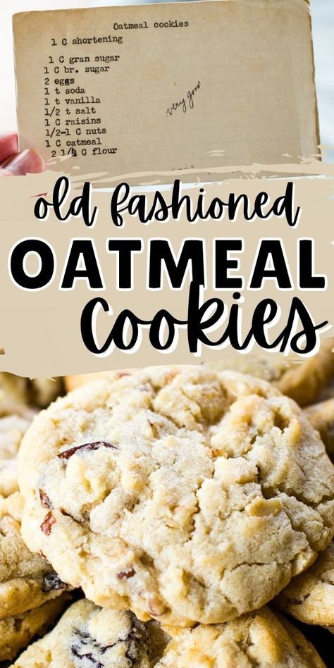 Old Fashioned Oatmeal Cookies, Homemade Oatmeal Cookies, What Is Healthy Food, Old Fashioned Oatmeal, Homemade Oatmeal, Oat Cookies, Oatmeal Cookie Recipes, Oatmeal Raisin Cookies, Raisin Cookies