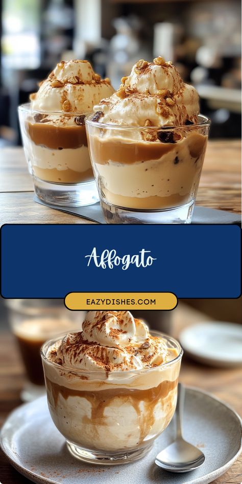 Indulge in the rich flavors of our decadent Affogato recipe made with espresso, ice cream, and a drizzle of chocolate syrup. Treat yourself to this luxurious coffee-dessert fusion today! ☕🍨🍫 #CoffeeLovers #DessertRecipes #AffogatoDelight #SweetTreats #PinterestFood Espresso Ice Cream, Affogato Recipe, Coffee Dessert, Chocolate Syrup, Chocolate Shavings, Italian Desserts, Pinterest Recipes, Cocoa Powder, Gluten Free Vegetarian