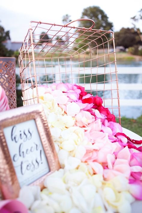 You've Got To See This Darling DIY Petal Toss Bar! Anguilla Wedding, Petal Toss, Wedding Toss, Rose Petals Wedding, Wedding Exit, Bar Diy, Top Wedding Trends, Wedding Send Off, Wedding Exits