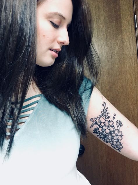 Lilac And Bird Tattoo, Lilac And Hummingbird Tattoo, Lilacs Tattoo, Lilac Tattoo, Simple Sayings, Hummingbird Tattoo, Bird Tattoo, Birds Tattoo, Cherry Blossoms