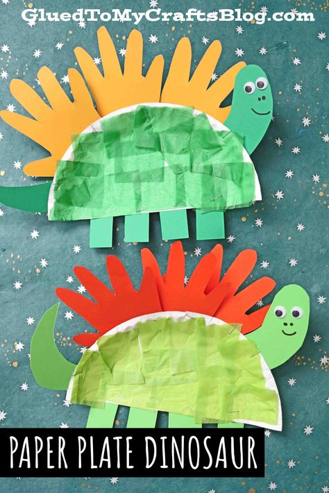 Dino Crafts For Toddlers, Dinosaur Kindergarten Craft, Dinasour Craft Ideas, Dinosaur Crafts For Kindergarten, Dinasour Activity For Kids, Tissue Paper Arts And Crafts, Dinosaurs Crafts For Toddlers, Dino Crafts Preschool, Dinasour Craft Toddler