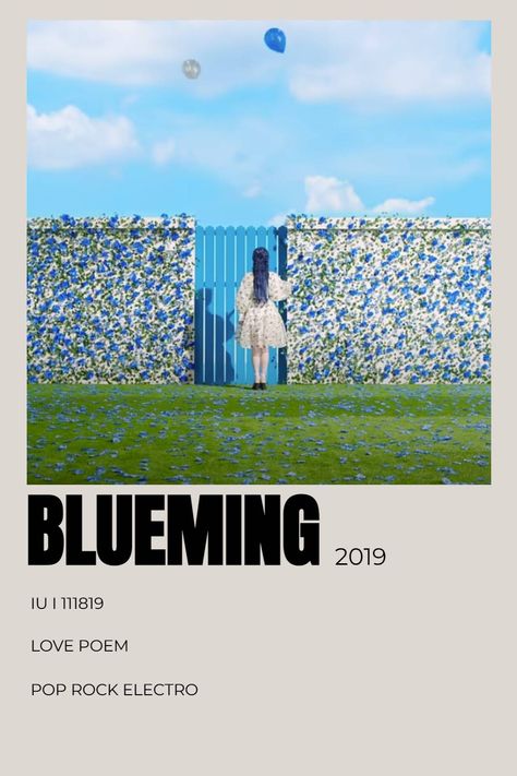 iu blueming alternative minimalist poster Blueming Iu Album Cover, Iu Poster Aesthetic, Iu Album Cover, Iu Poster, Iu Blueming, Alternative Minimalist Poster, Song Icon, Kpop Minimalist, Minimalistic Posters