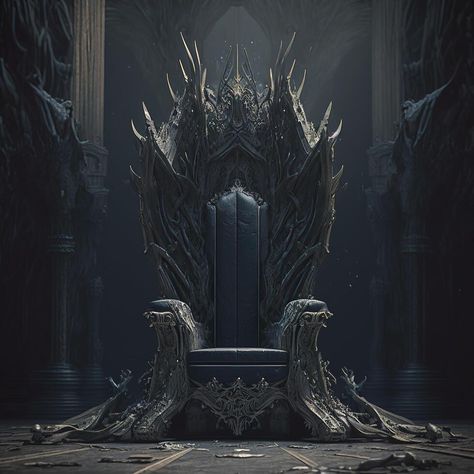 illustration of the hell throne hall with a throne, idea for scary background backdrop, fantasy throne, majestic throne room decorated, Game Of Thrones Throne Chair, Fairy Throne Room, Royal Throne Aesthetic, Throne Fantasy Art, Gothic Throne Room, Dark Throne Room, Throne Room Fantasy Art, Evil Throne, Fantasy Throne Room