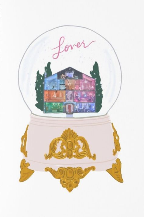 Lover Snow Globe, Taylor Swift Snow, Globe Sticker, Lover House, Taylor Swift Christmas, Taylor Swift Lover, Christmas Lovers, Crafty Projects, Snow Globe