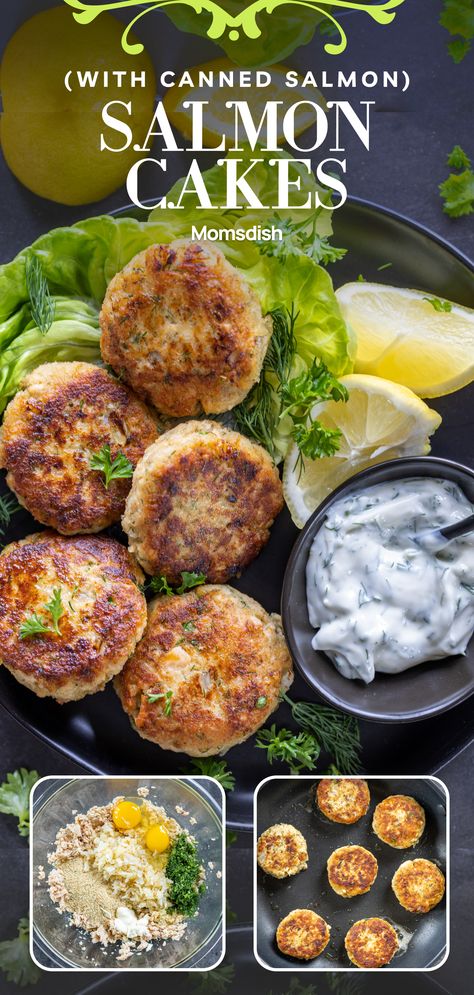 Seafood Patties, Salmon Cakes With Canned Salmon, Canned Salmon Cakes, Pink Salmon Recipes, Healthy Salmon Cakes, Canned Recipes, Salmon Dinners, Salmon Croquettes Recipe, Canned Salmon Patties