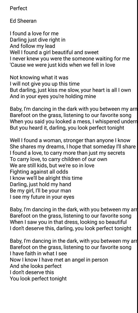 "Perfect" - Ed Sheeran. Who else has a strong man who feels like this about you?❤ Perfect Ed Sheeran, A Strong Man, Strong Man, We Fall In Love, Ed Sheeran, Falling In Love, Favorite Things, Knowing You, Money