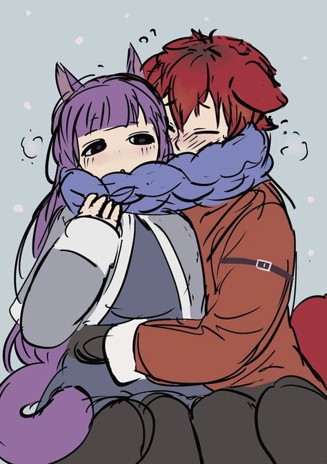 Fern and Stark by @/tstt on Pixiv | Frieren: Beyond Journey’s End / Sousou no Frieren / 葬送のフリーレン Christmas Matching, Matching Pfps, Cat Girl, Cute Anime Couples, Matching Pfp, Winter Christmas, Fern, Anime Art, Fan Art