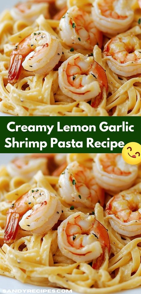 Searching for an easy dinner recipe? This Creamy Lemon Garlic Shrimp Pasta is just what you need. Its vibrant flavors and creamy texture make it a delightful option for any occasion. Lemon Shrimp Pasta Recipes, Creamy Lemon Garlic Shrimp, Garlic Shrimp Pasta Recipes, Lemon Shrimp Pasta, Shrimp Pasta Recipe, Lemon Garlic Shrimp Pasta, Lemon Garlic Sauce, Lemon Shrimp, Garlic Shrimp Pasta