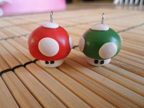 Ears Pierced, Mushroom Earrings, Classic Image, Mario Mushroom, Earring Hooks, Polymer Clay Crafts, Stainless Steel Earrings, Earrings Etsy, Clay Crafts