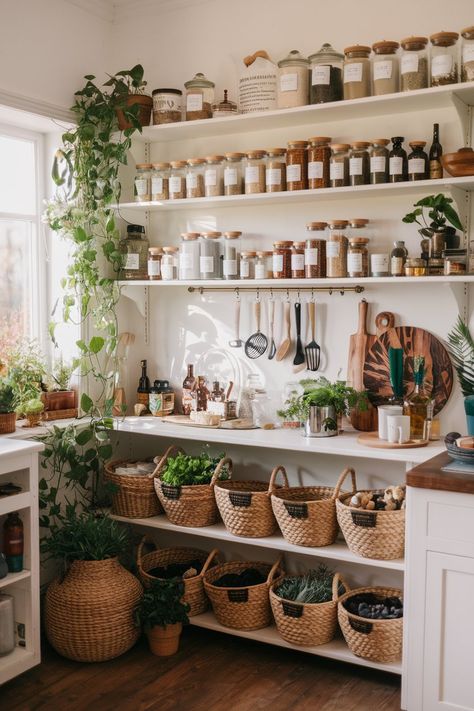 Gothic Kitchen Decor, Spices Storage, Herbal Kitchen, Earthy Kitchen, Moody Kitchen, Gothic Kitchen, Witchy Kitchen, Magical Decor, Hanging Herbs