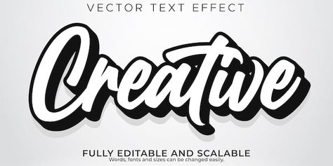 Editable text effect modern, 3d creative... | Free Vector #Freepik #freevector #typography-editable #creative-font #edit #editable-text-effect Scary Text, Minimal Font, Graffiti Text, Comic Text, Typography Images, Space Text, Groovy Font, Typography Alphabet, Vintage Text