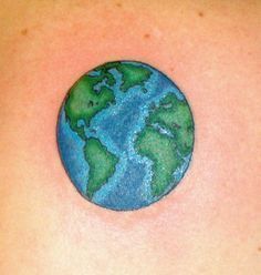 Earth Tattoo Color, Planet Earth Tattoo, Globe Tattoos, Tattoo Quotes About Strength, Earth Tattoo, Shape Ideas, Good Tattoo Quotes, Girls With Sleeve Tattoos, Circle Tattoos