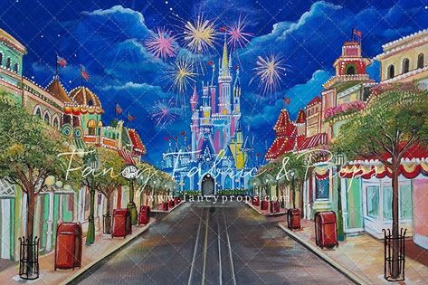 Studio Themes - Woodstock & Metro-Atlanta Photographer - Jessica Bauer Photography Disney Castle Backdrop, Disney Svgs, Disney Painting, Disney Castles, Castle Backdrop, Castle Painting, Disney Canvas, Fancy Fabric, Main Street Usa