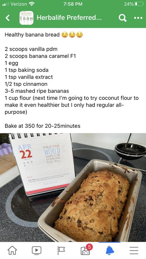 Herbalife Bread Recipes, Herbalife Brownies Recipe, Herbalife Protein Snacks, Herbalife Baking Mix Recipes, Herbalife Banana Bread, Herbalife Baking Recipes, Herbalife Food Recipes, Herbalife Dessert Recipes, Herbalife Recipes Snacks