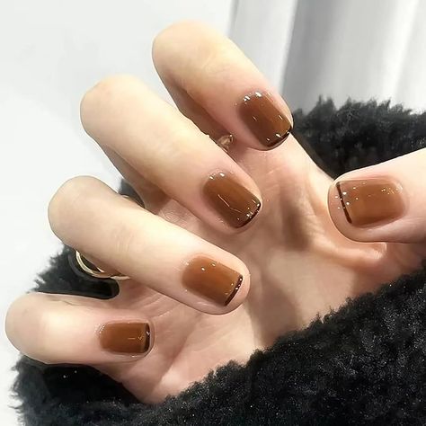 Micro French Manicure, Geeky Nails, Ombre French Nails, White French Nails, Fall Acrylic, Nails Short Square, Nails French Tip, Glitter French Manicure, Nails Autumn