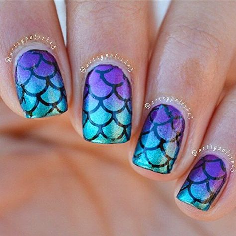 Mermaid Nail Art, Cotton Candy Nails, Annabelle Dress, Nail Vinyls, Top Nails, Blue Nail Art, Stiletto Nails Designs, Mermaid Nails, Nail Essentials