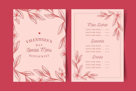 Valentine’s Day Menu Design, Valentine Menu Design, Valentine Menu Ideas, Valentines Day Menu Ideas, Valentine's Menu Ideas, Menu St Valentin, Valentine Hotel, Valentine's Day Menu Ideas, Love Template