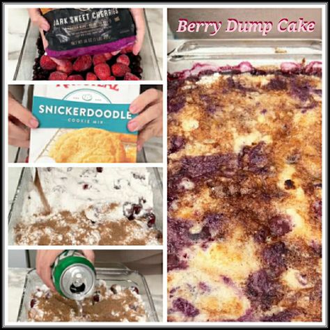 Berry Dump Cake ~ 9x13,1)frozen blueberries 2)frozen strawberries 3)frozen dark cherries 4)snickerdoodle cookie mix 5)cinnamon pkg 6)1 can sprite / bake 375° for 45 minutes Snickerdoodle Berry Dump Cake, Berry Dump Cake, Cake 9x13, Cake Mix Cobbler, Snickerdoodle Cake, Doodle Cake, Boxed Cake Mixes Recipes, Snickerdoodle Cookie, Dump Cakes