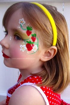 Fruit Face Painting, Cute Face Painting Ideas, Fruit Face Paint, Face Paint Adults, Watermelon Face Paint, Strawberry Face Paint, Cute Face Painting Aesthetic, Simple Face Painting Ideas For Kids, Kid Face Paint