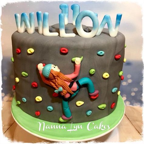 Climbing Wall Birthday Cake, Climbing Wall Cake Ideas, Climbing Wall Cake, Rock Climbing Birthday Cake, Climbing Cake Ideas, Rock Climbing Cake, Climbing Party, Fondant Girl, Rock Climbing Party