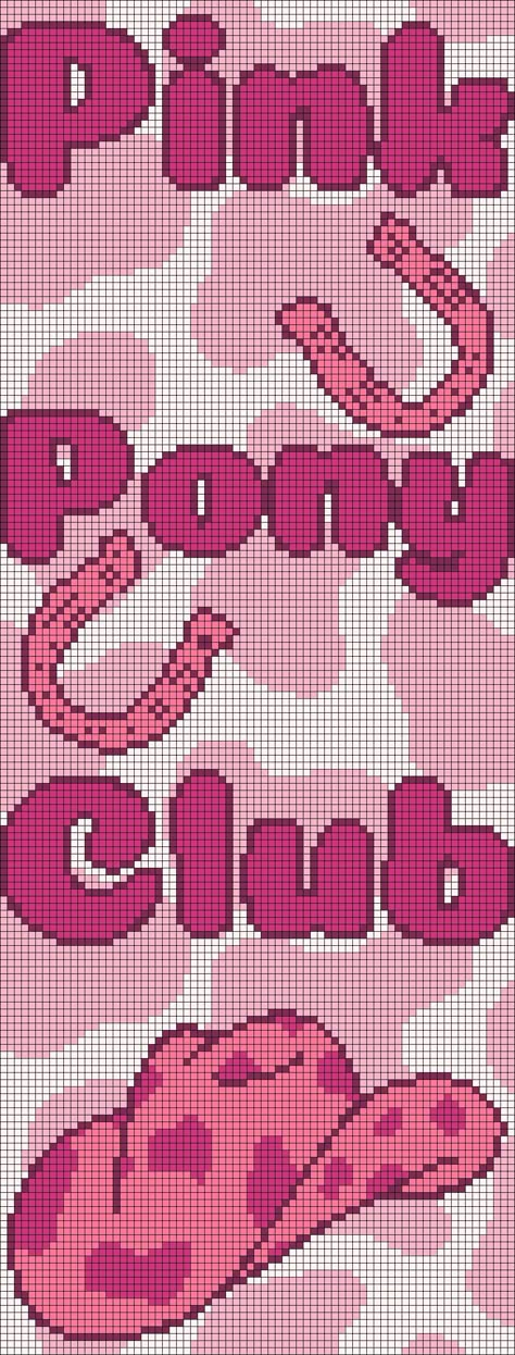 Pink Pony Club Alpha Pattern, Chappell Roan Pixel Grid, Chappell Roan Pixel Art, Chappell Roan Crochet Tapestry, Chappell Roan Cross Stitch, Chappell Roan Crochet, Mini Alpha Pattern, Alpha Grids, Crochet Pixel Art