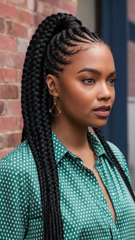 Get inspired by Y2K with these stylish braids for Black women 💖. Our blog offers all the tips and tricks you need. Save this pin for a trendy hair journey! #Y2KStyle #BraidedBeauty" Party Braids Hairstyles, Goddess Hairstyle, Cornrow Updo Hairstyles, Natural Hair Box Braids, Stylish Braids, Micro Braids Styles, Hair Box Braids, Reason Quotes, Hairstyles For All Hair Types