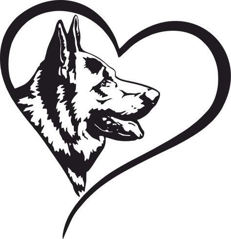 Lover Dogs German Shepherd Tattoo, German Shepherd Svg, Tatoo Dog, Animal Stencil Art, Baby German Shepherds, Fret Work, Grim Reaper Tattoo, Dog Clip Art, Laser Engraved Ideas