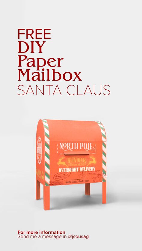 Merry Christmas, Santa Claus, mailbox, diy, free, templates, story, paper North Pole, Mailbox, Diy Paper, Send Me, Santa Claus