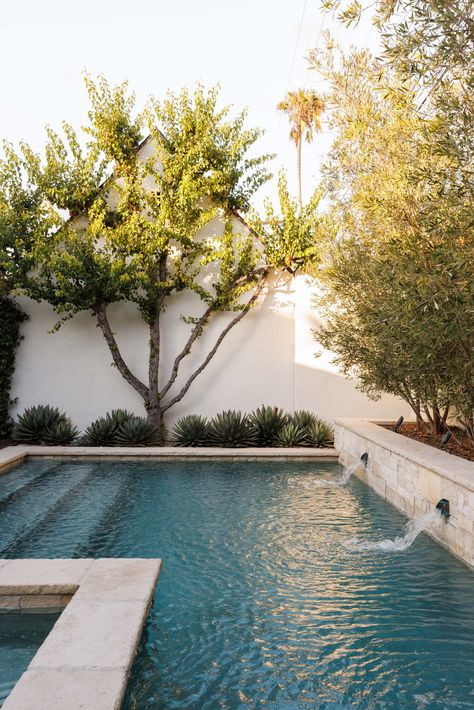 226 S. Citrus Avenue — Jenna Cooper | LA Spanish Pool, Los Angeles Real Estate, Pool Landscape Design, Modern Pools, Pool Time, Plunge Pool, Spanish Style, Pool Landscaping, Pool Area