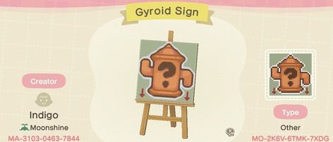 Gyroid Sign Acnh, Acnh Gyroid Sign, Acnh Gyroid, Animal Crossing Gyroid, Flag Code, Animals Crossing, Crossing Sign, Acnh Design, Acnh Codes