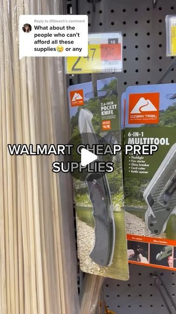 Housewife Prepper on Instagram: "“Prepping is so expensive, I can’t do it.” Look at those prices at Walmart! Even the dollar store has most of those items even cheaper. Get what you can each paycheck 💰 #prep #prepperfamily #prepper #prepperskills #prepping #doomsday #doomsdaypreppers #bugoutbag #bugoutgear #ww3 #nuclear #housewifeprep #housewifeprepper #survival #survivalgear #reels #reelsinstagram #walmart #walmartfinds #prepperskills" Dollar Tree Prepper List, Dooms Day Prep, Ww3 Prepping, Doomsday Prepping For Beginners, Prepping For Beginners, Preppers List, Prepper Items, Survival Skills Emergency Preparedness, Emergency Preparedness Food