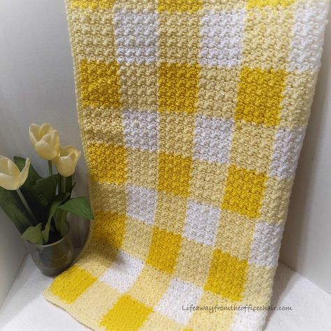 Crochet Yellow Blanket, Crochetting Ideas, Crochet Gingham, Gingham Crochet, Crochet Blanket Boy, Crochet Blanket Vintage, Woodland Blanket, Camper Reno, Crochet Cowl Free Pattern