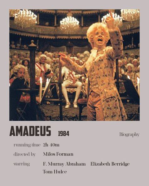 Amadeus Minimal poster Amadeus Movie Poster, Amadeus Movie, Tom Hulce, Classic Films Posters, Minimalist Movie Poster, Minimal Poster, Movie Prints, Good Movies To Watch, Movie List