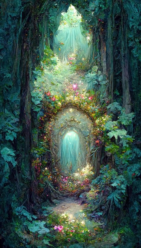 Faerie Aesthetic, Magic Portal, Fairy Tale Forest, Fairytale Aesthetic, Mystical Forest, Fantasy Forest, Fantasy Places, Forest Flowers, Fairytale Art