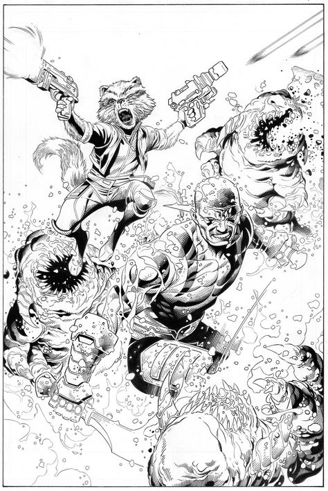 From the time I've worked on a splash page of  #GuardiansOfInfinity issue 2 back up story over Jim Cheung pencils. That same page later became the cover for #GuardiansOfTheGalaxy graphic novel. Here we have #RocketRacoon and #Drax Sub me on... www.youtube.com/waldenwongart Jim Cheung Art, Jim Lee Punisher, Jim Lee Sketch, Jim Benton Comics, Jim Cheung, Up Story, Jim Lee Comic Pages, Wonder Woman Jim Lee Comic Art, Western Comics