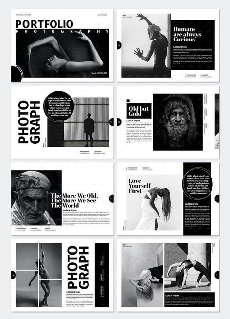 Photography Portfolio Layout Design, Multi Product Photography, Portfolio Design Layout Photography, Photography Portfolio Design, Graphic Design Portfolio Layout Template, Landscape Portfolio Layout, Mise En Page Design, Portfolio Photography Ideas, Graphic Designer Portfolio Layout