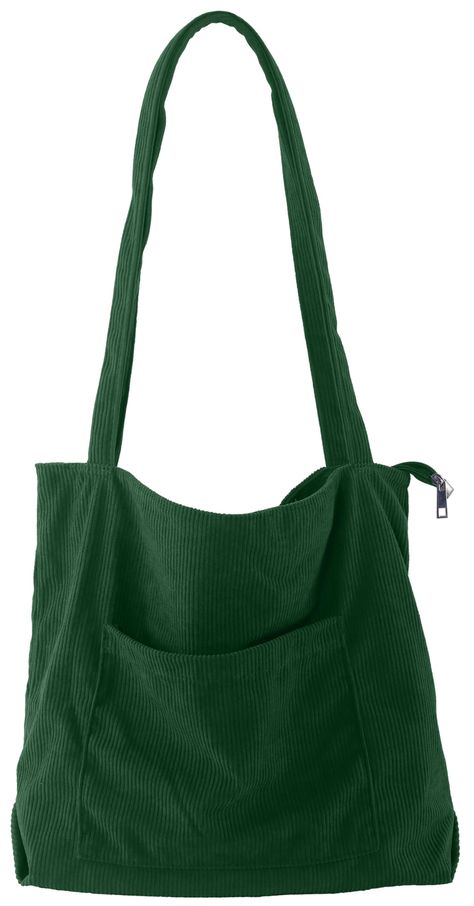 PRICES MAY VARY. ❤Material Quality: The medium casual tote bags are made by high quality Corduroy, super sturdy, soft and water-washable. ❤Large Capacity: The Cord Shoulder Bag Sizes L 15.35 *W 4.72 *H 14.57 inch (39*12*37cm). The space of this cute tote bag is big enough for all of your daily stuffs. You can easily carry your kindle, laptop, ipad, cellphone, binder, book, magazine, passport, keys, wallet/purse, pencil, charger, card, A4 papers, water bottle, makeup and sunglasses insideand so o Corduroy Purse, Corduroy Tote Bag, Green Tote Bag, Everyday Tote Bag, Casual Tote Bag, Green Tote, Canvas Purse, Everyday Tote, Cute Tote Bags