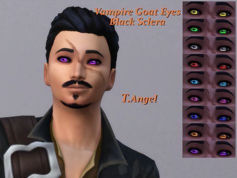 Black Sclera Eyes, Goat Eyes, Black Sclera, Vampire Eyes, Eyes Black, Sims Community, Electronic Art, The Sims Resource, Sims Resource