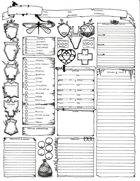 Pathfinder Character Sheet, Rpg Character Sheet, Dnd Diy, Dnd Things, Dnd Stats, Dnd Character Sheet, Dnd Crafts, Character Sheet Template, Dnd Memes