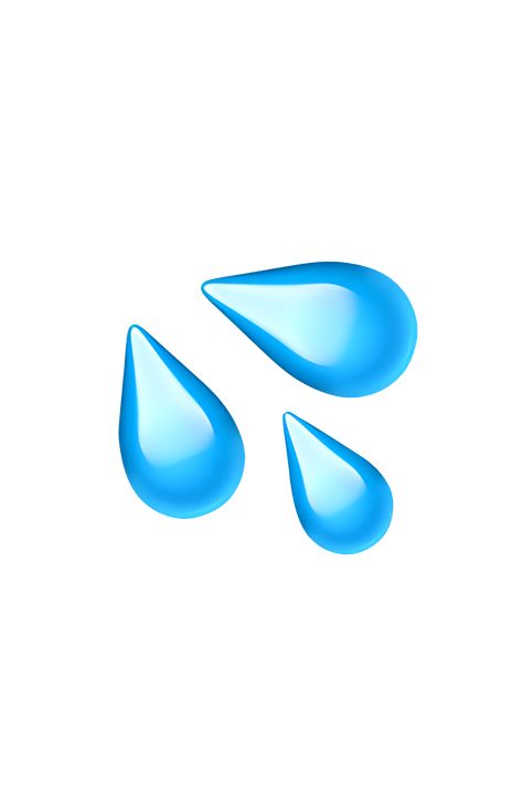 The 💦 Sweat Droplets emoji depicts two or more blue droplets of water, often used to represent sweat or water droplets. The droplets are usually shown as round, with a slightly curved bottom and a pointed top. The emoji may be used to indicate physical exertion, nervousness, or a feeling of being overwhelmed. Water Emoji, Ios Emojis, Wave Emoji, Emoji Ip, Droplets Of Water, Apple Emojis, Lego Hotel, Emoji Cat, Ios Emoji