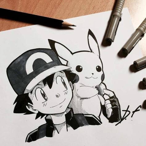 Doodles Anime Art, Ash And Pikachu Drawing Sketch, Ash Pokemon Drawing, Ash And Pikachu Drawing, Drawing Of Pokemon, Ash Sketch, Pokemon Art Draw, Ash Drawing, Ash Art