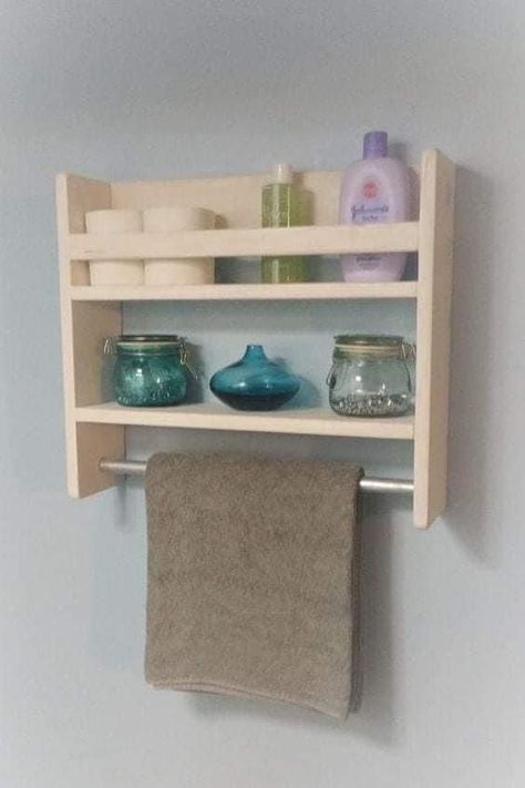 bathroom shelves small bathroom shelves decorations bathroom ideas bathroom shelves and storage bathroom remodel bathroom interior design bathroom shelving cabinet bathroom shelving units small bathroom decor Bathroom Shelf With Towel Bar, Shelf With Towel Bar, Decor Shelves, Shelves Ideas, Rustic Shelf, Home Decor Shelves, Restroom Decor, Wall Shelves Design, Organization And Storage