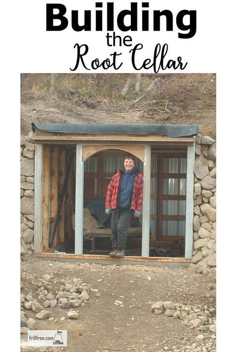 Hillside Root Cellar, Underground Cold Storage, Cellar Ideas Underground, Building Root Cellar, Building A Root Cellar, Root Cellars, Root Cellar Diy, Root Cellar Plans Diy, Root Seller Diy