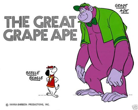 The Great Grape Ape Grape Ape, Disney Drawing Tutorial, Saturday Cartoon, 70s Cartoons, 1970s Cartoons, Old Cartoon Characters, Hanna Barbera Cartoons, Old School Cartoons, School Cartoon