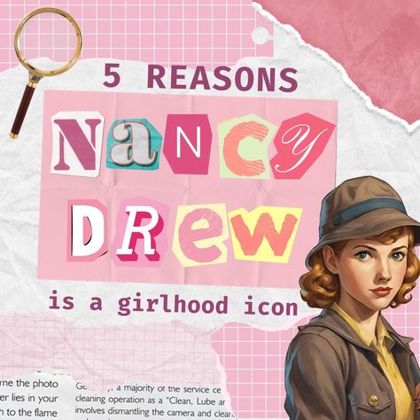 featuring the iconic nancy drew on girlhood mag! who was also obsessed with the nancy drew series growing up? design by @actually_belle . . . #nancydrew #nancydrewedit #girlhood #girlythreads #girlythoughts #girlythingswelove #girlythings #justgirlythings #justagirl Nancy Drew Aesthetic, Nancy Drew Series, Y2k Room, Manic Pixie, Blog Writing Tips, Nancy Drew, New Game, Blog Writing, Game Ideas